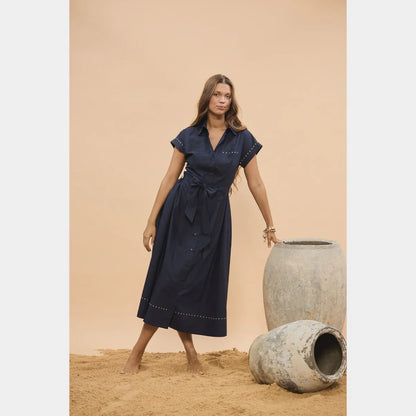 Cordelia Dress in Navy