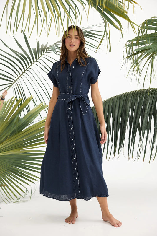 Cordelia Dress in Navy