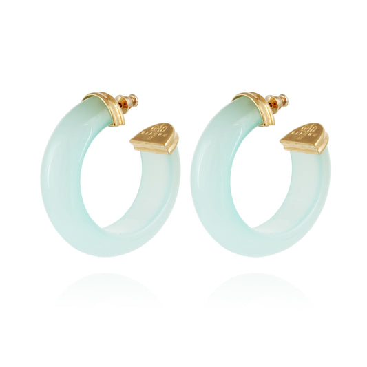 Abalone Hoop Earrings Acetate Gold (Various)