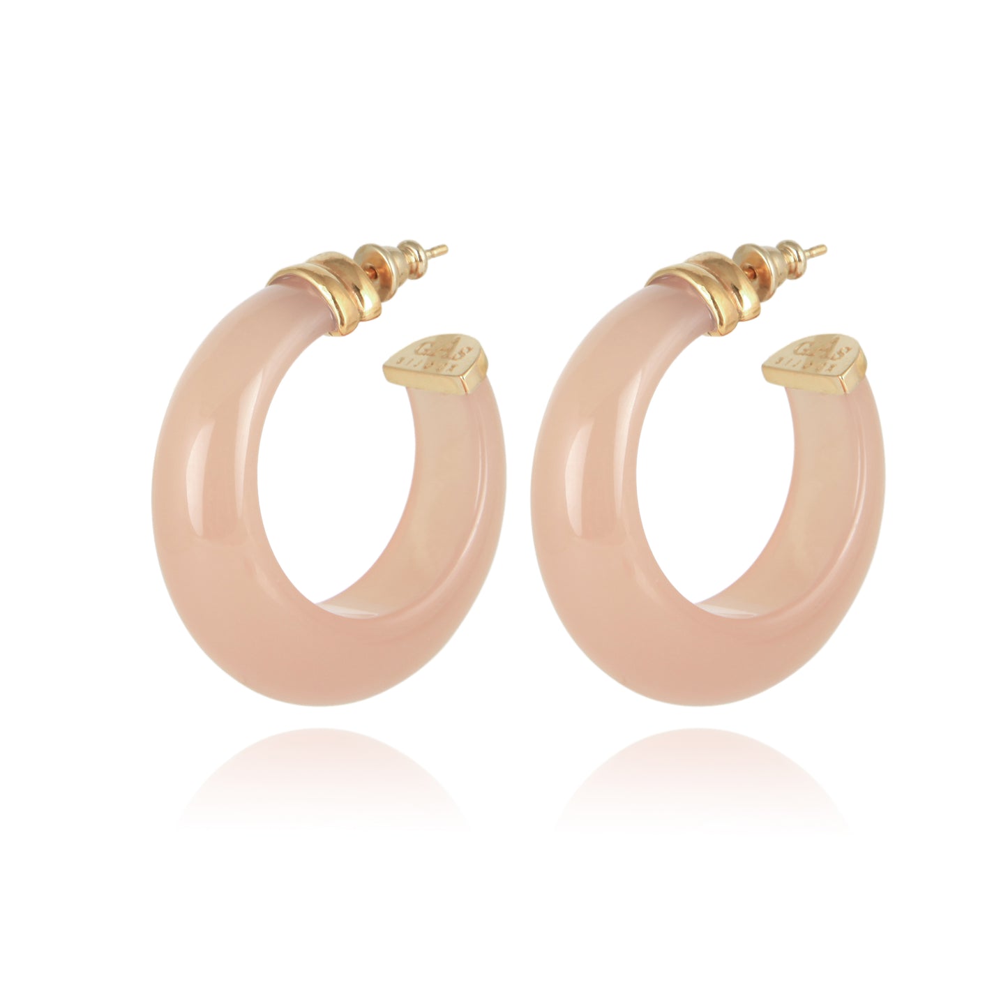 Abalone Hoop Earrings Acetate Gold (Various)