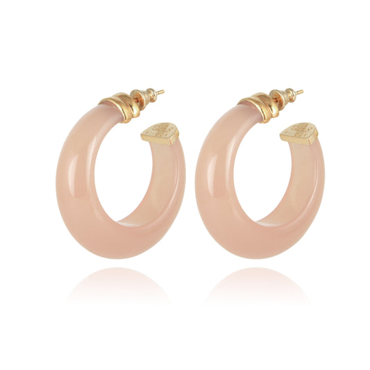 Abalone Hoop Earrings Acetate Gold (Various)