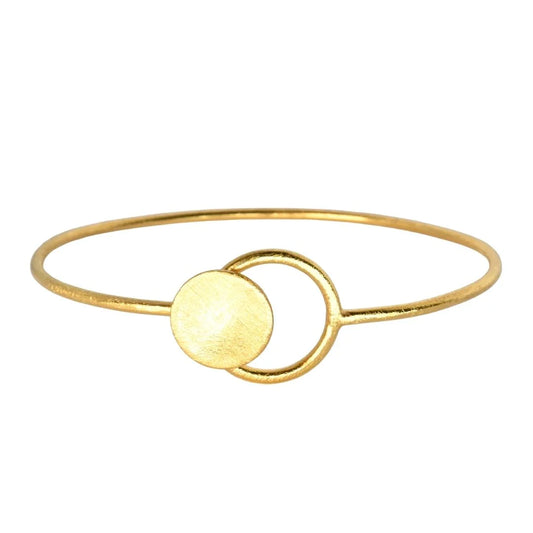 MW A313 Euro Gold Round Loop Cuff Bangle