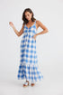 Midsummer Dress in Yacht Blue Check