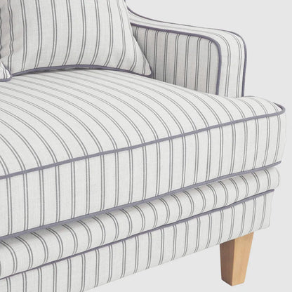 Bondi Hamptons 3 Seat Sofa Blue/White Pin Stripe