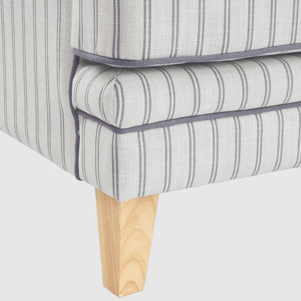 Bondi Hamptons 3 Seat Sofa Blue/White Pin Stripe