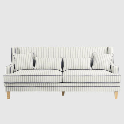 Bondi Hamptons 3 Seat Sofa Blue/White Pin Stripe