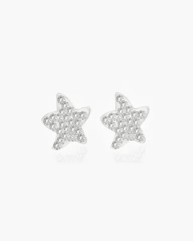 Petals Sterling Silver Sparkle Starfish stud