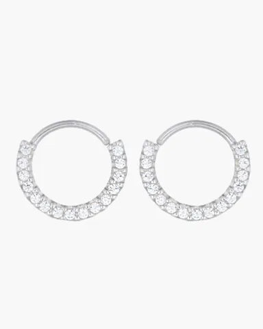 Petals Nova Huggie Hoop - Silver 12mm diameter