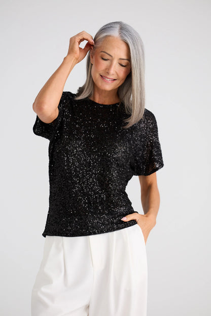 Glimmer Top in Black