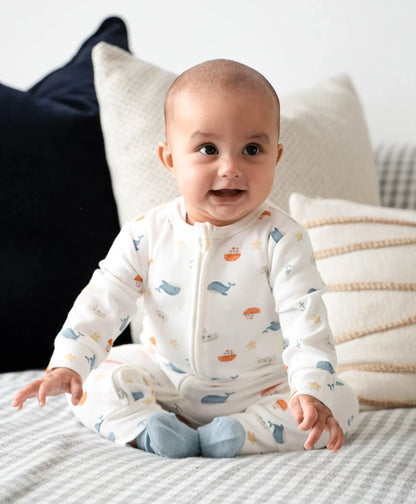Organic Cotton Growsuit - Sea - 000 to 0