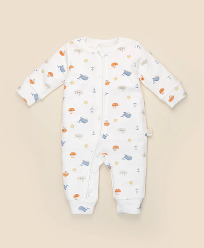 Organic Cotton Growsuit - Sea - 000 to 0