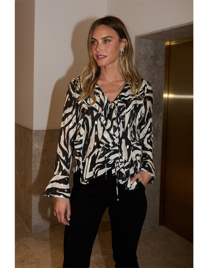 Harper Top in Zebra Print