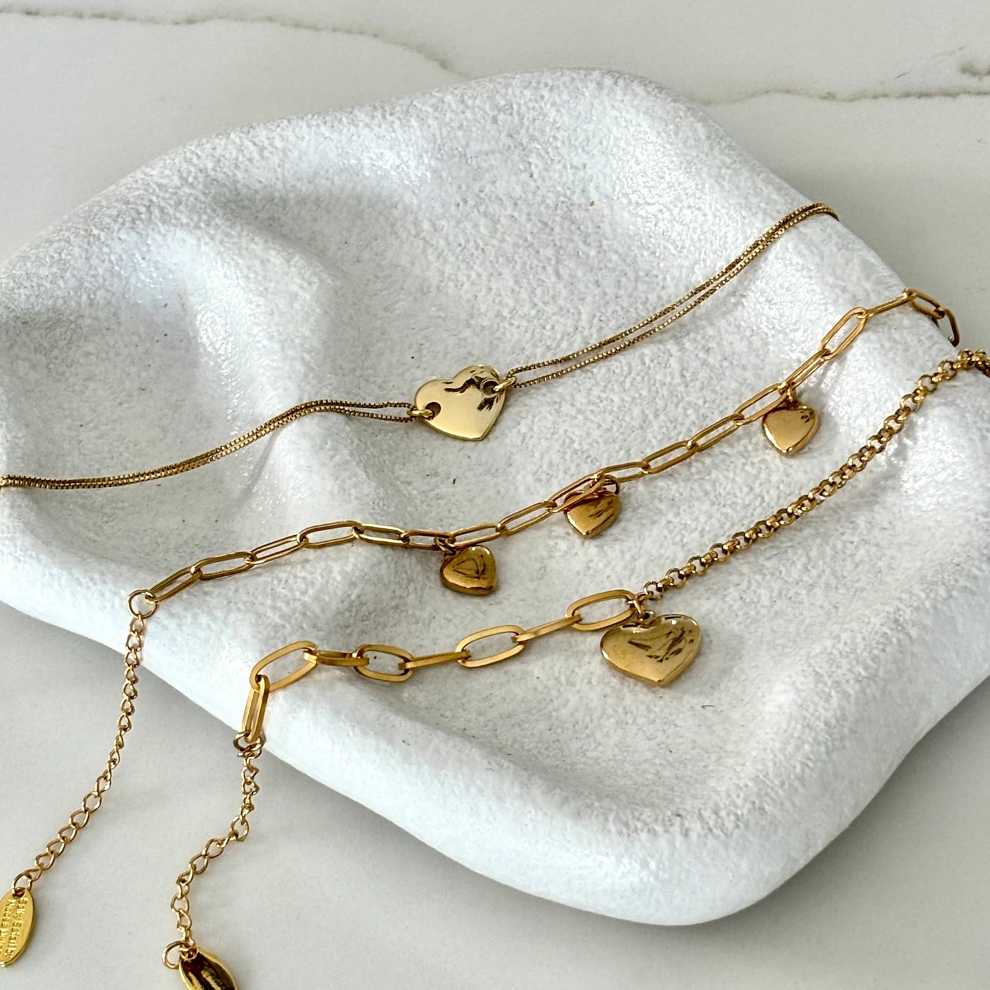 Heart Charm Bracelet - 3 Hearts