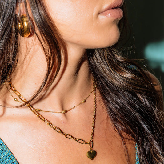 Heart Charm Necklace gold