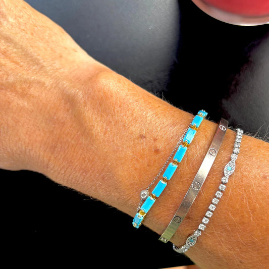 Helena Tennis Bracelet - Turquoise