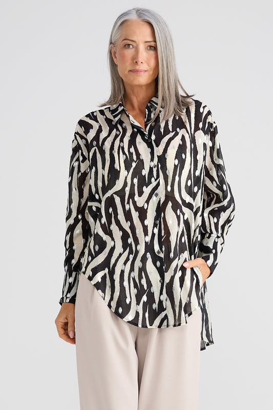 Homestead Shirt in Zebra Print