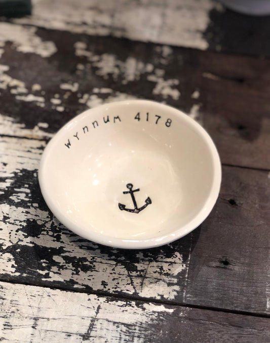 Handmade Little Bowl - LOTA 4179 with Anchor