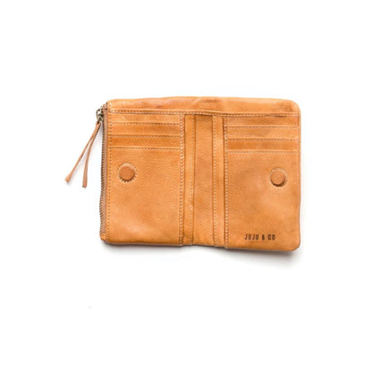 Small Hut Weave Wallet - Cognac