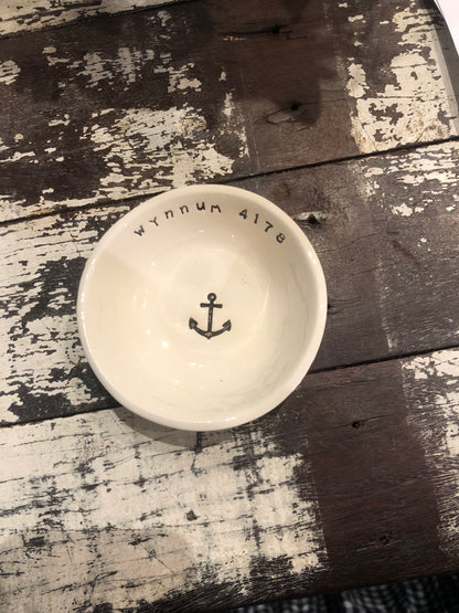 Handmade Little Bowl - LOTA 4179 with Anchor