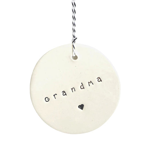 Handmade Ceramic Tag - GRANDMA