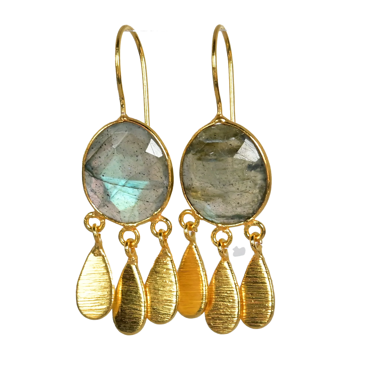 MW Teardrop Euro Gold Gemstone Earrings A36E (Assorted)