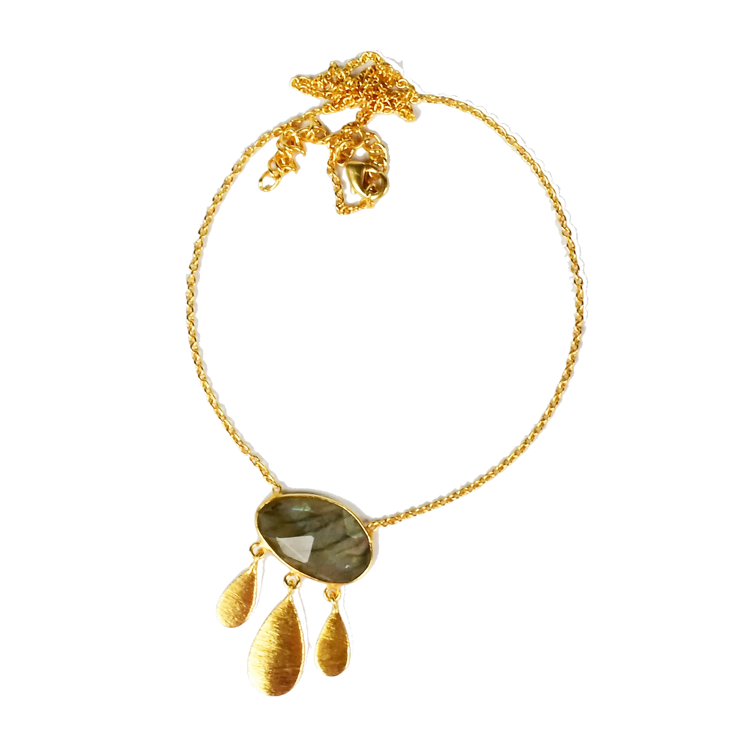 MW Gold & Gemstone Raindrop Necklace A36