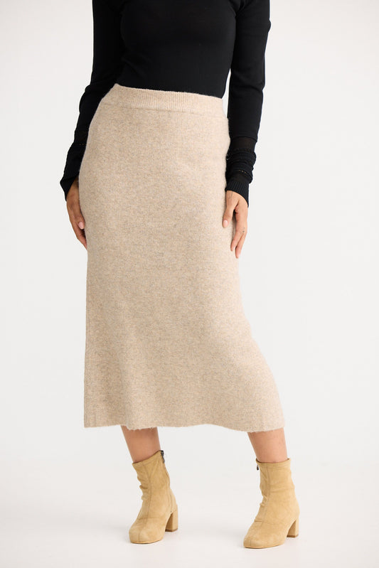 Lucerne Knit Skirt in Oatmeal
