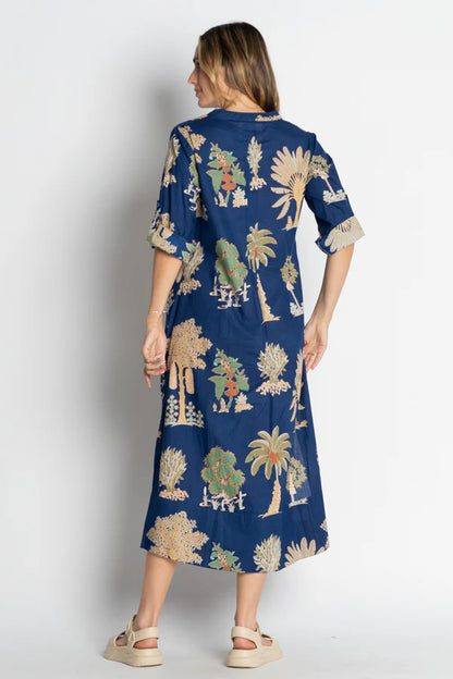 LulaLife Amrita Midi Dress Navy
