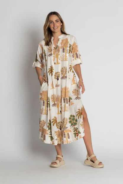 LulaLife Amrita Midi Dress White