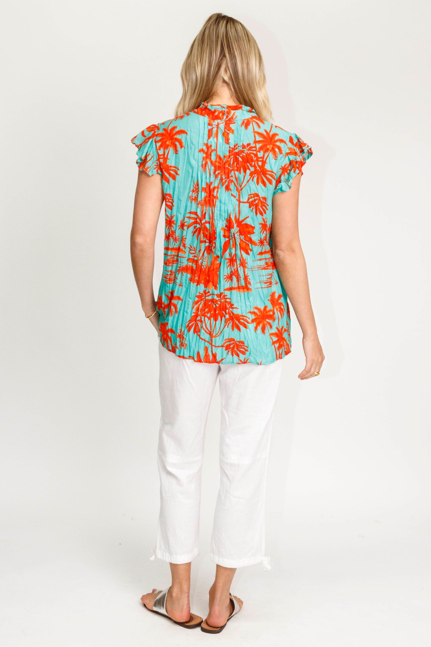 Island Girl Sleeveless Top in Lagoon