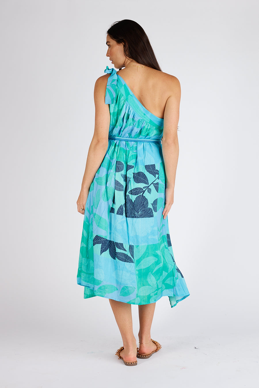 Agnes One-Shoulder Dress in Lagoon