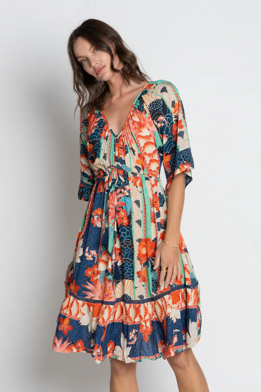 Wazuka Tie Dress Navy