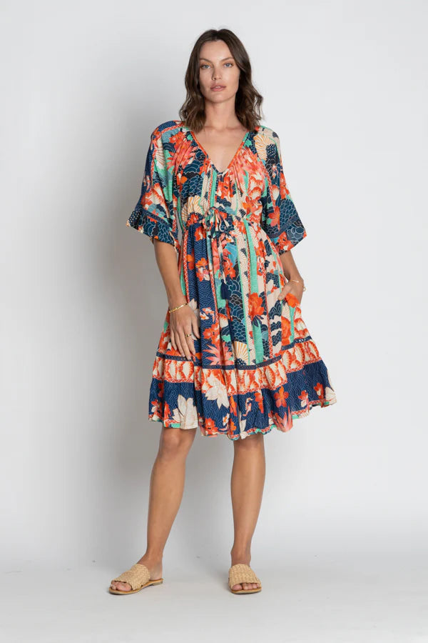 Wazuka Tie Dress Navy