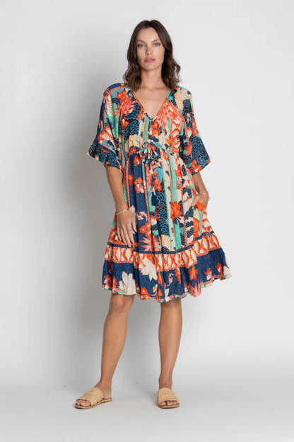 Wazuka Tie Dress Navy