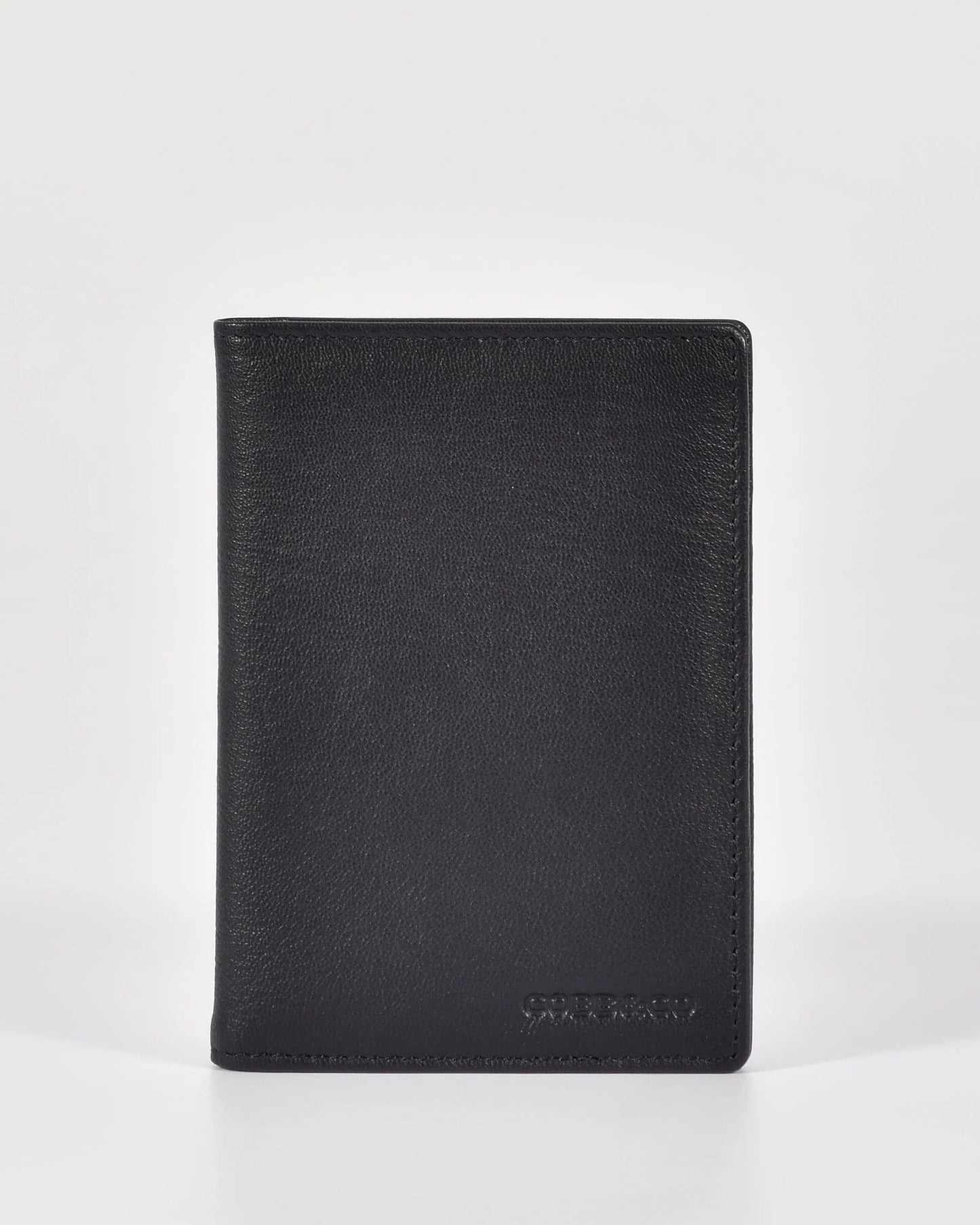 Lyon RFID Passport Leather Wallet in Navy