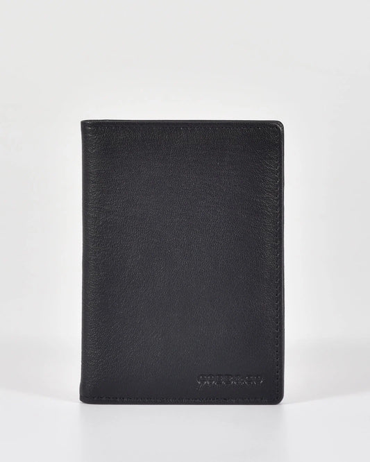 Lyon RFID Passport Leather Wallet in Navy