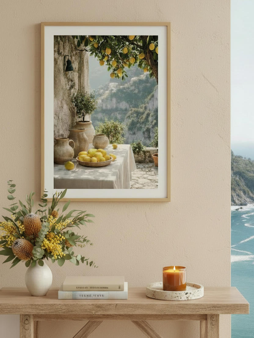 Masa View Art Print in Natural Box Frame