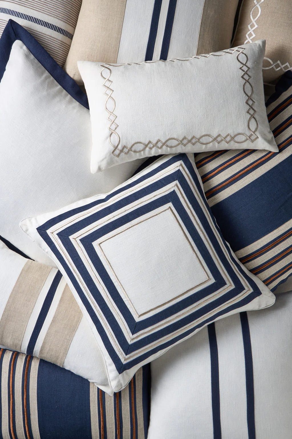 Linen Monaco Stripe 50x50 Cushion