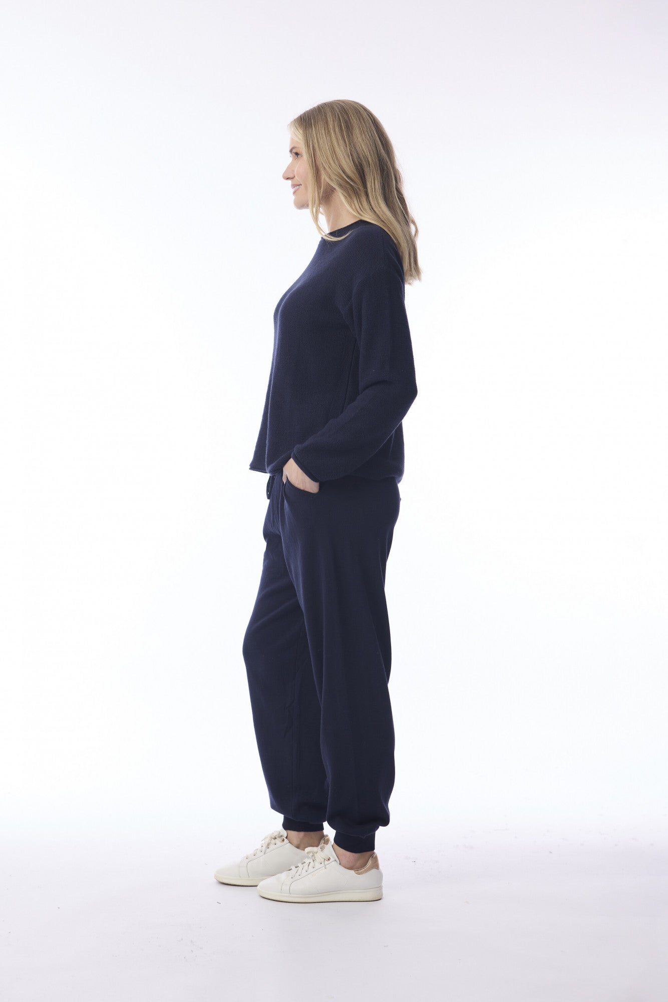 Knit Jogger Pants in Essentials Colours - Navy, Denim & Natural