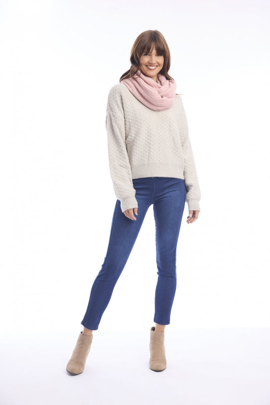 Wool knit scarf - pink