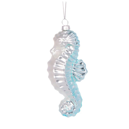 Elegant Blue Seahorse Ornament