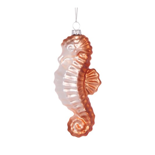 Elegant Orange Seahorse Ornament