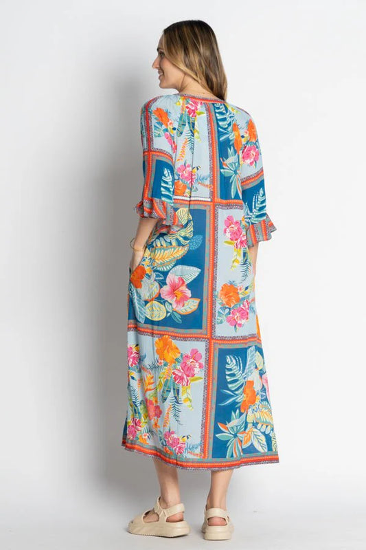 Serilda Midi Dress in Ocean