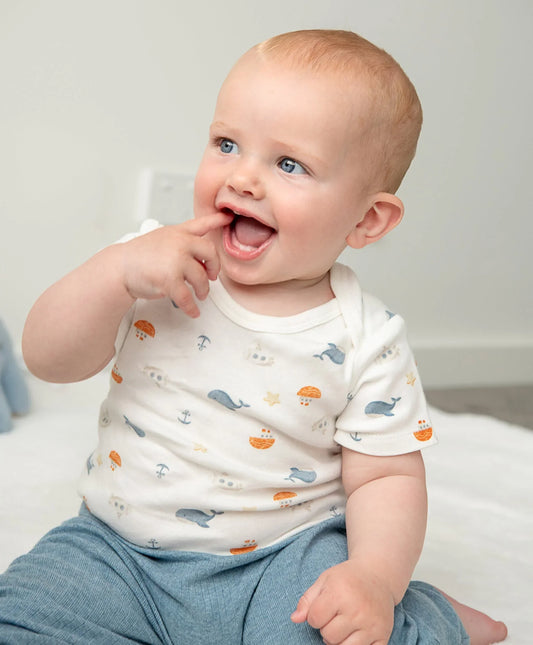 Short Sleeve Body Suit - Sea - 000 to 0