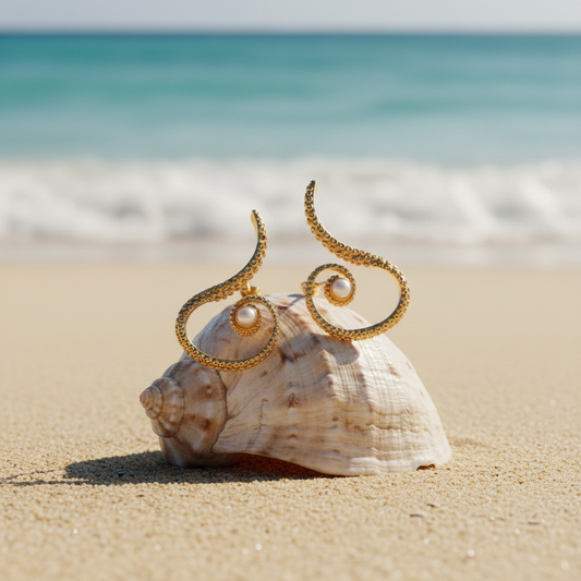 Gold Octopus Tentacles with Pearls