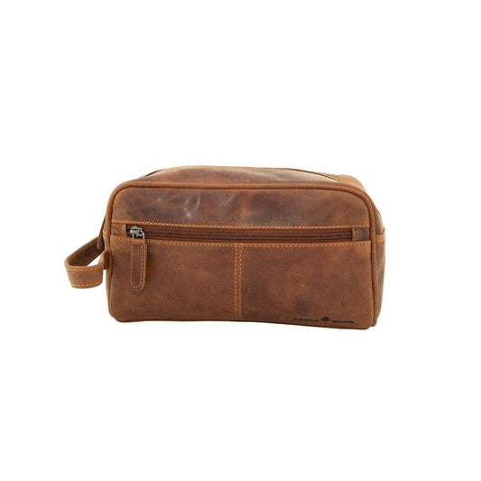 Greenwood Geelong Sandel Leather Toiletry Bag