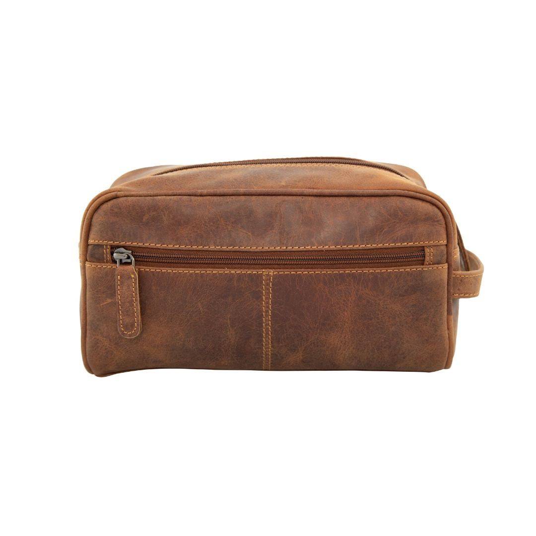 Greenwood Geelong Sandel Leather Toiletry Bag