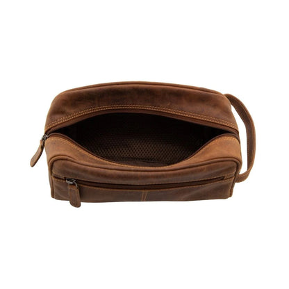 Greenwood Geelong Sandel Leather Toiletry Bag