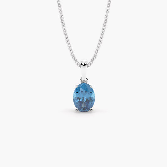 Stunning Sri Lankan Topaz in white gold setting with Sterling Silver chain