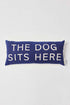 'The Dog Sits Here' Lumbar Cushion in Navy